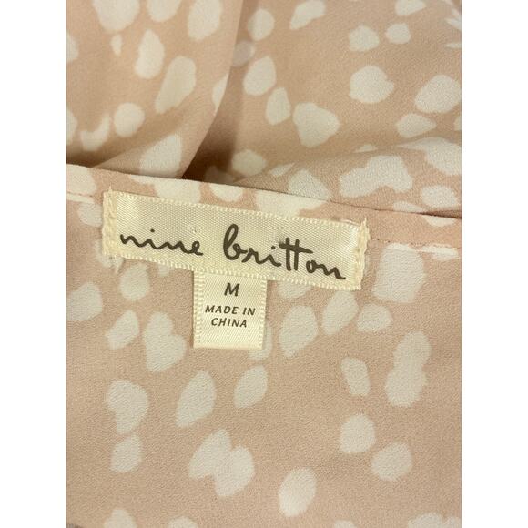 NINE BRITTON Top Blouse Taupe Batwing V-Neck Loose Fall Cottage Flirty | MEDIUM - Picture 3 of 5